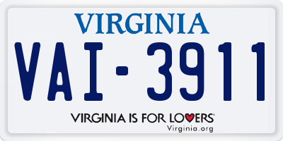 VA license plate VAI3911