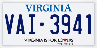 VA license plate VAI3941