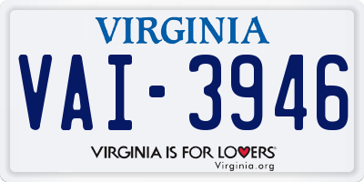 VA license plate VAI3946