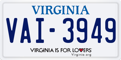 VA license plate VAI3949