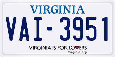 VA license plate VAI3951