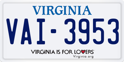 VA license plate VAI3953