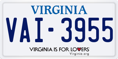 VA license plate VAI3955