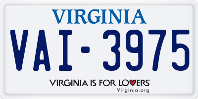 VA license plate VAI3975