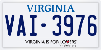 VA license plate VAI3976