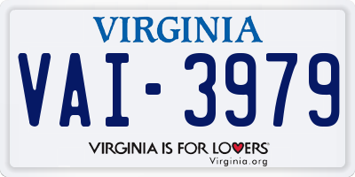 VA license plate VAI3979