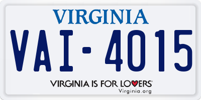 VA license plate VAI4015