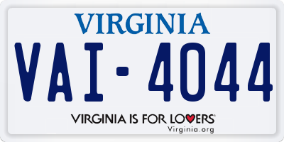 VA license plate VAI4044