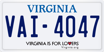 VA license plate VAI4047