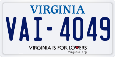 VA license plate VAI4049