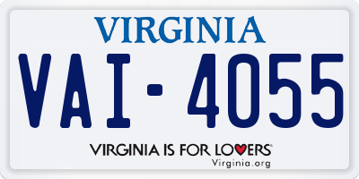 VA license plate VAI4055