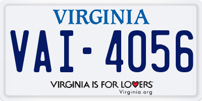 VA license plate VAI4056