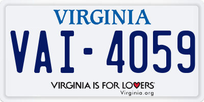 VA license plate VAI4059