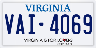 VA license plate VAI4069