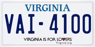 VA license plate VAI4100