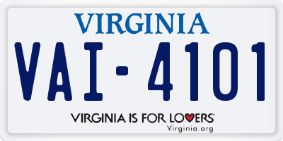 VA license plate VAI4101