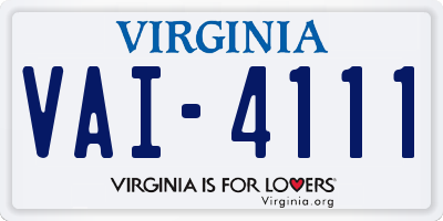VA license plate VAI4111