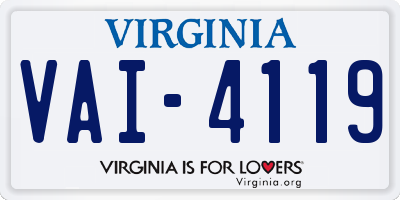 VA license plate VAI4119