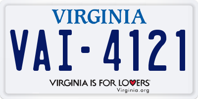 VA license plate VAI4121