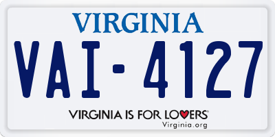 VA license plate VAI4127