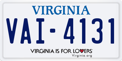 VA license plate VAI4131