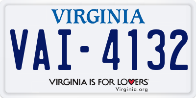 VA license plate VAI4132