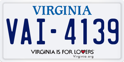 VA license plate VAI4139
