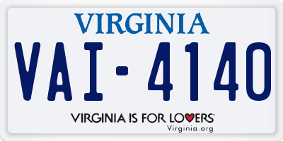 VA license plate VAI4140