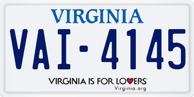 VA license plate VAI4145