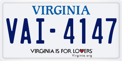 VA license plate VAI4147