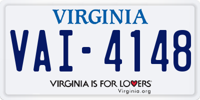 VA license plate VAI4148