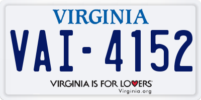 VA license plate VAI4152