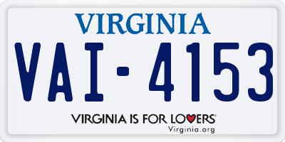 VA license plate VAI4153