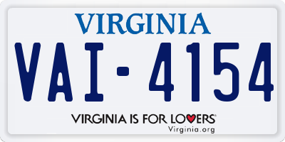VA license plate VAI4154
