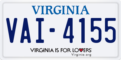 VA license plate VAI4155