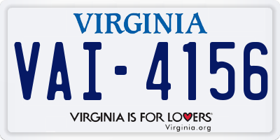 VA license plate VAI4156