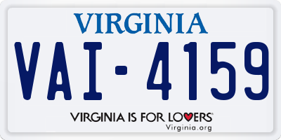 VA license plate VAI4159