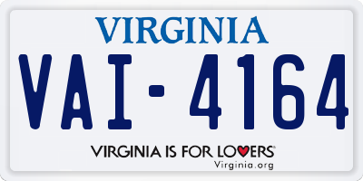 VA license plate VAI4164