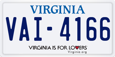 VA license plate VAI4166