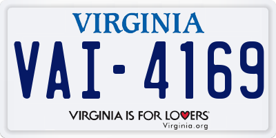 VA license plate VAI4169