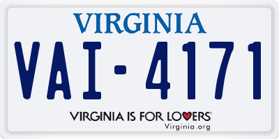 VA license plate VAI4171