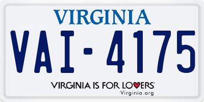 VA license plate VAI4175