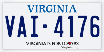 VA license plate VAI4176