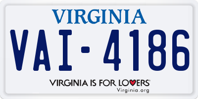 VA license plate VAI4186