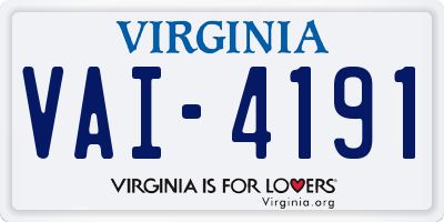 VA license plate VAI4191
