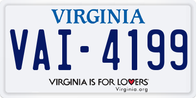 VA license plate VAI4199