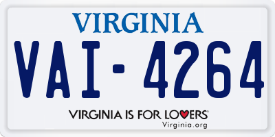 VA license plate VAI4264