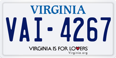 VA license plate VAI4267