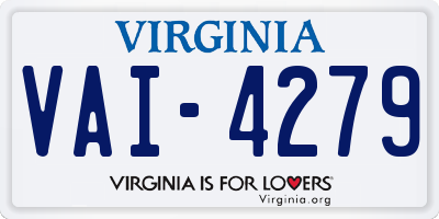 VA license plate VAI4279