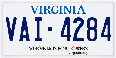VA license plate VAI4284